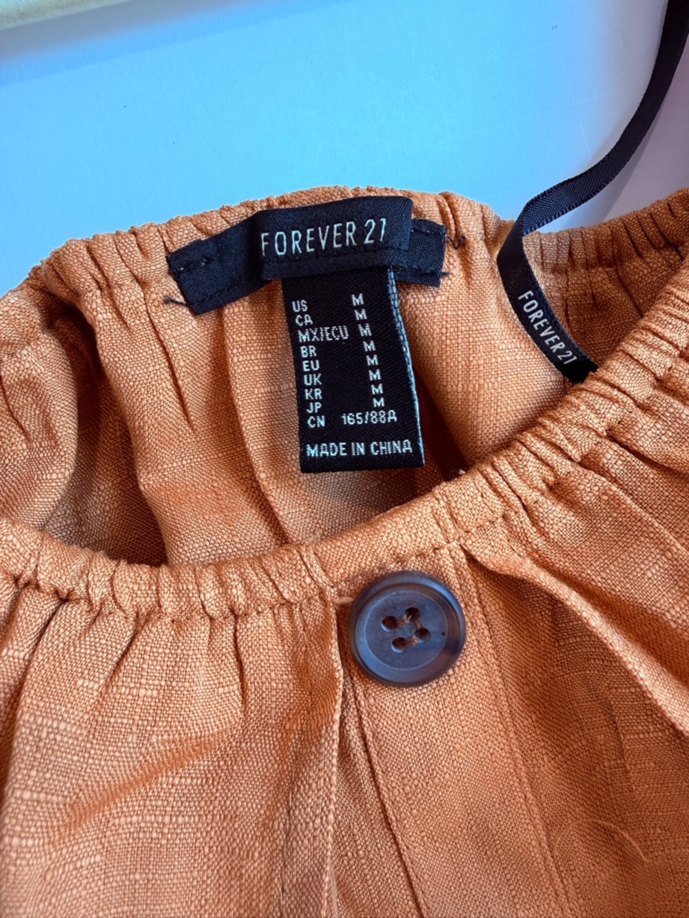 Forever 21 Rust Orange Ruffle Button-Front Camisole - Picture 2 of 6